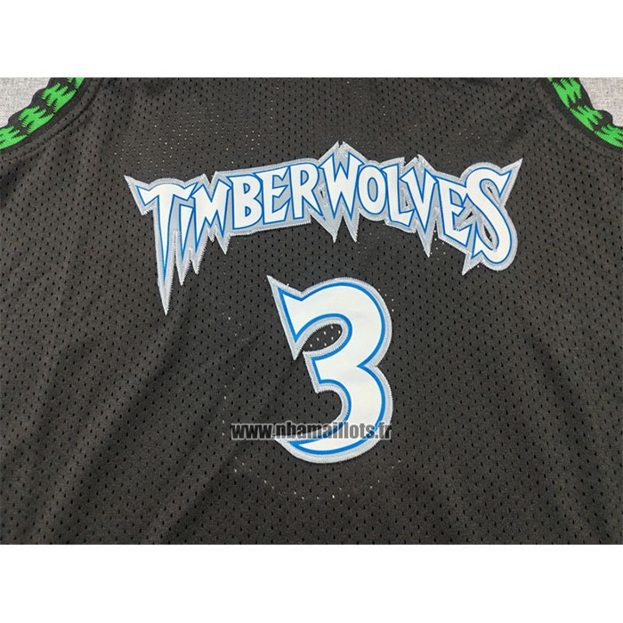 Maillot Minnesota Timberwolves Stephon Marbury NO 3 Mitchell & Ness 1997-98 Noir